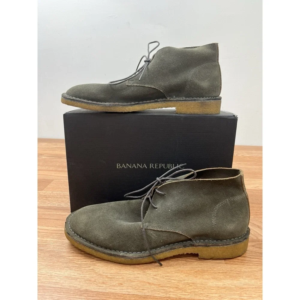 Banana Republic Brendt Chukka Boots Olive Green‎ Men's Size 10.5